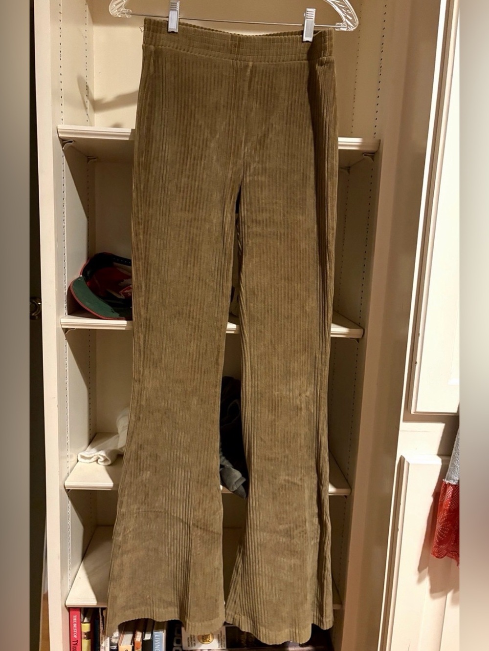 Brown Ribbed Corduroy Flare Pants Size S